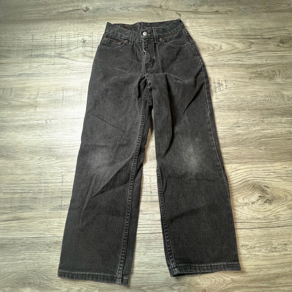 Levis 550 Relaxed Fit Jeans Girl 11 Black Vintage Made in USA Straight Leg 25x25
